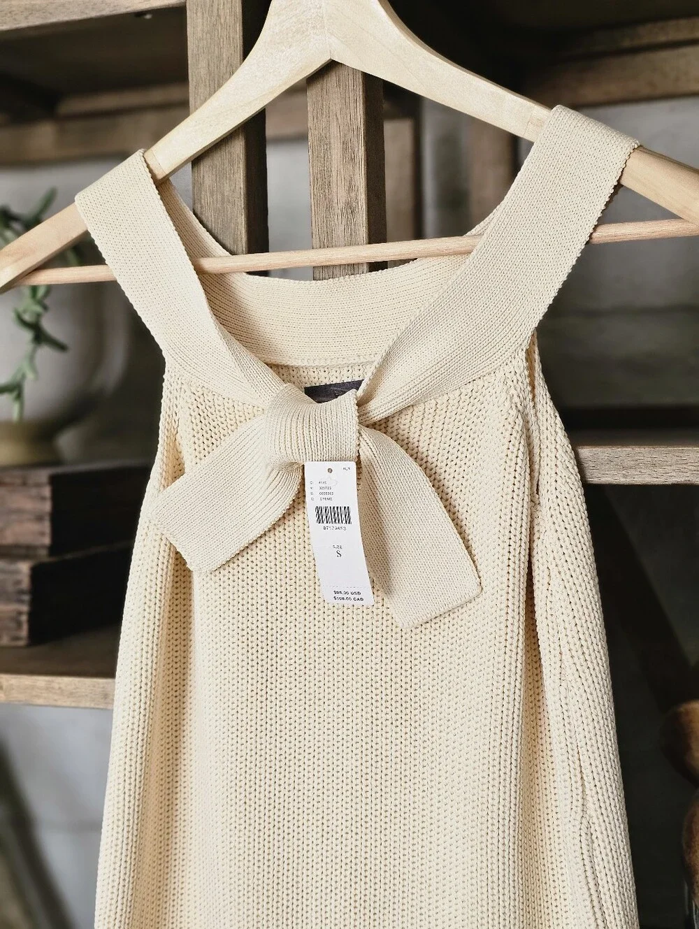 Anthropologie Sunday In Brooklyn Cream Ribknit Column Dress Size S NWT - Picture 5 of 10